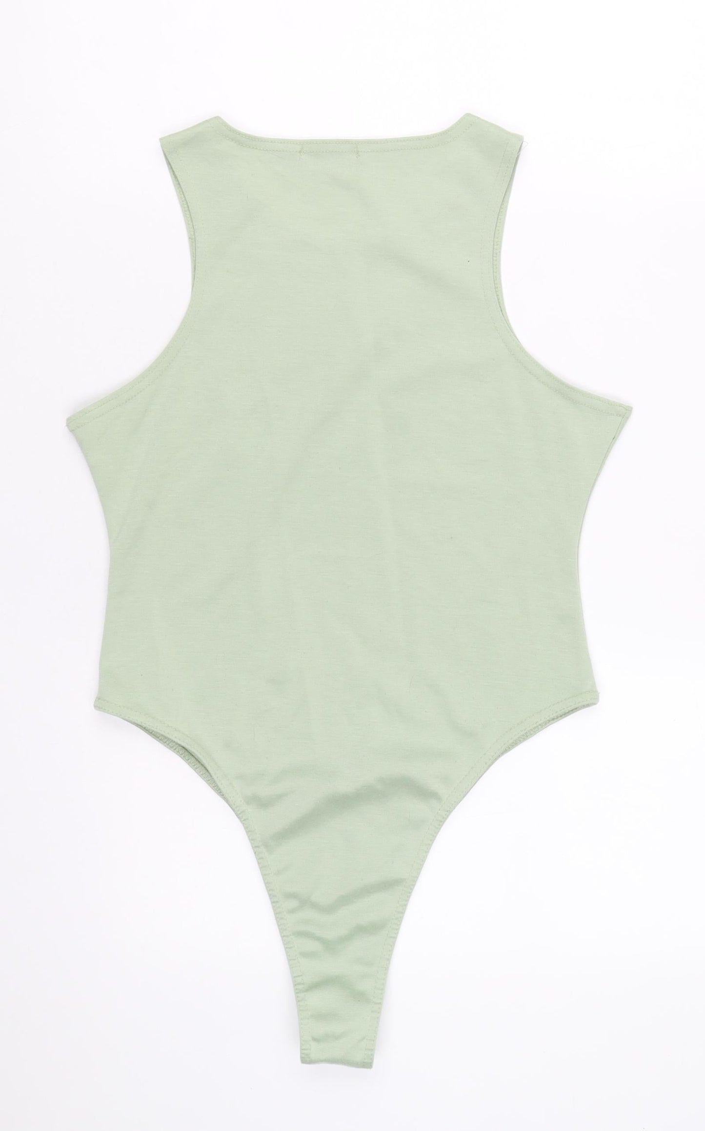 PRETTYLITTLETHING Womens Green Polyester Bodysuit One-Piece Size 12 Snap