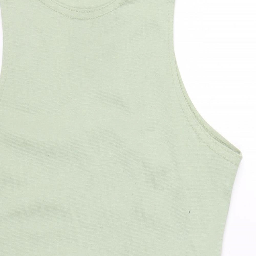 PRETTYLITTLETHING Womens Green Polyester Bodysuit One-Piece Size 12 Snap