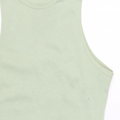 PRETTYLITTLETHING Womens Green Polyester Bodysuit One-Piece Size 12 Snap