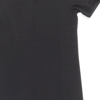 iZ Womens Black Polyester Pencil Dress Size M Round Neck Zip