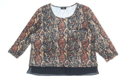 Womens UK Size 2XL Klass Brown Pullover Jumper