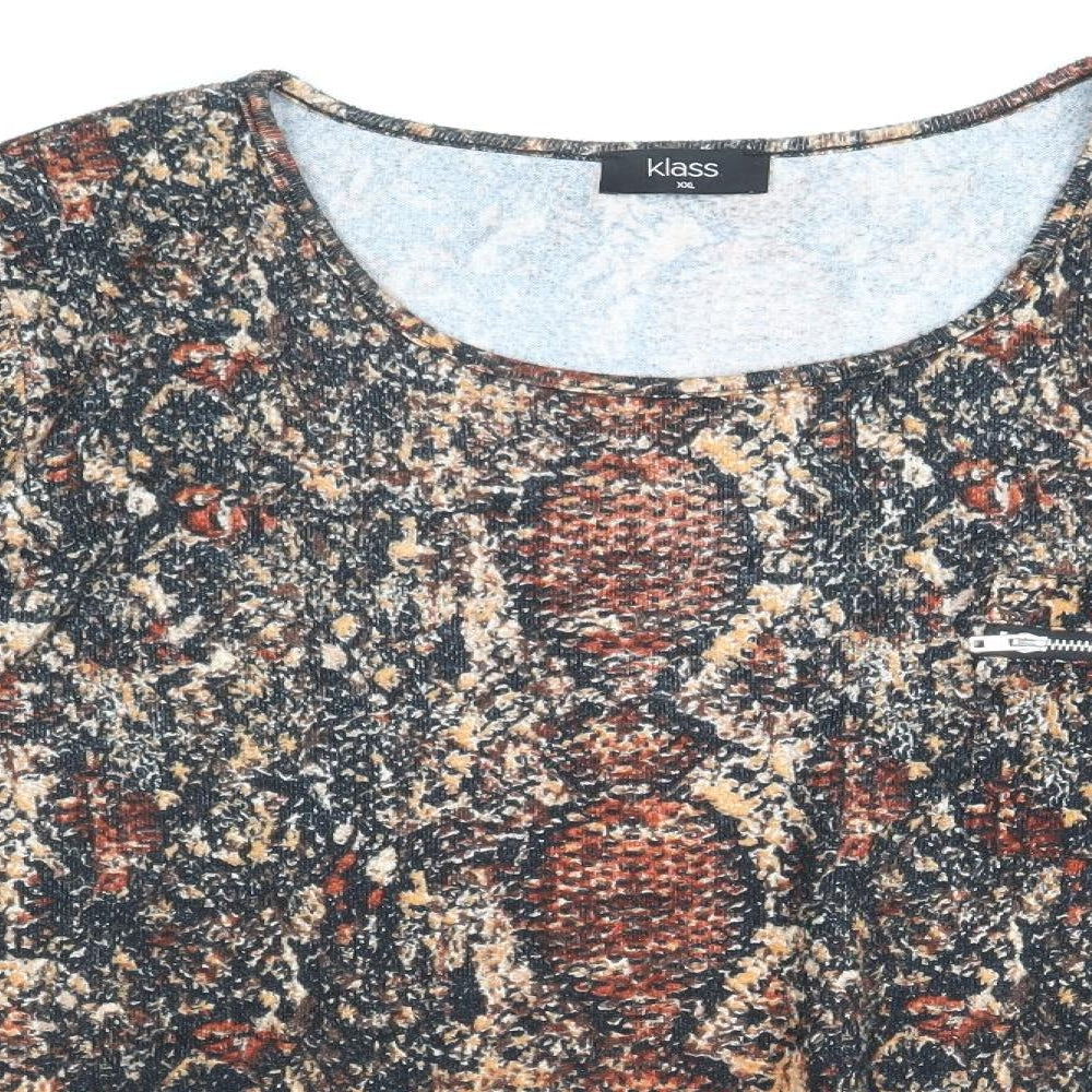Womens UK Size 2XL Klass Brown Pullover Jumper