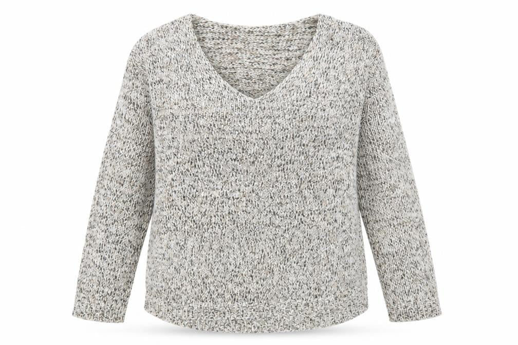 H&M Womens Beige V-Neck Cotton Pullover Jumper Size S