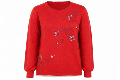 Womens UK Size M Preworn Red Pullover Jumper