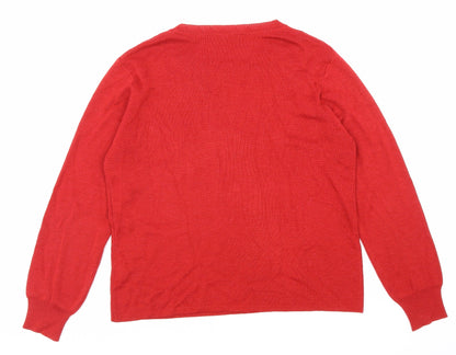 Womens UK Size M Preworn Red Pullover Jumper