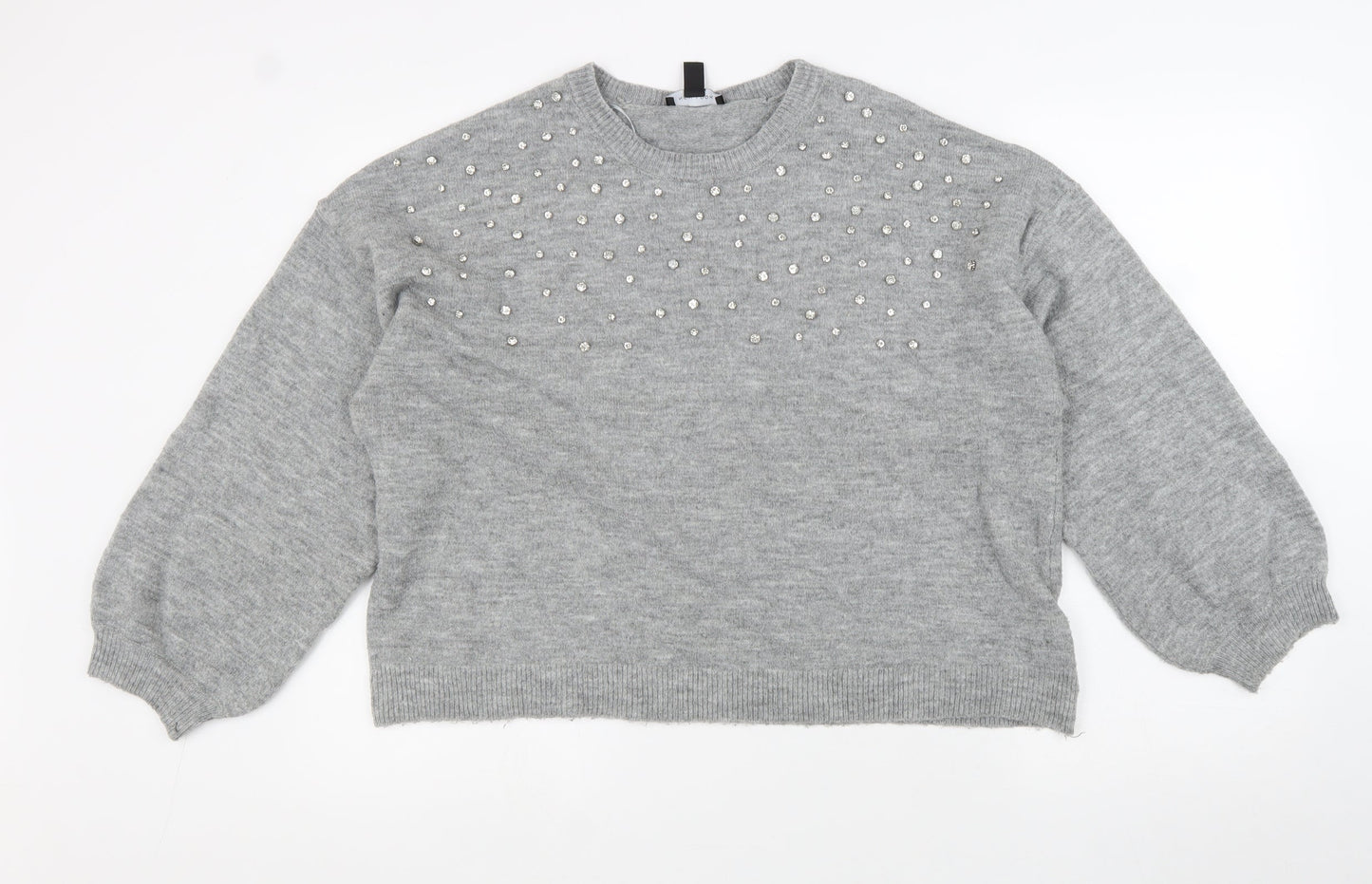 Womens UK Size L New Look Grey Pullover Jumper