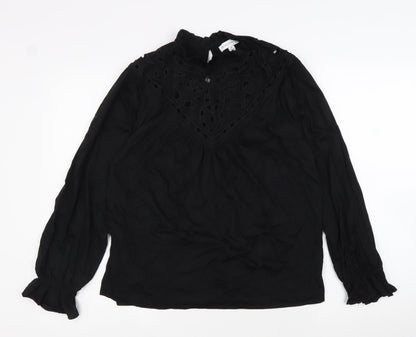 Womens UK Size 8 Warehouse Black Basic Blouse