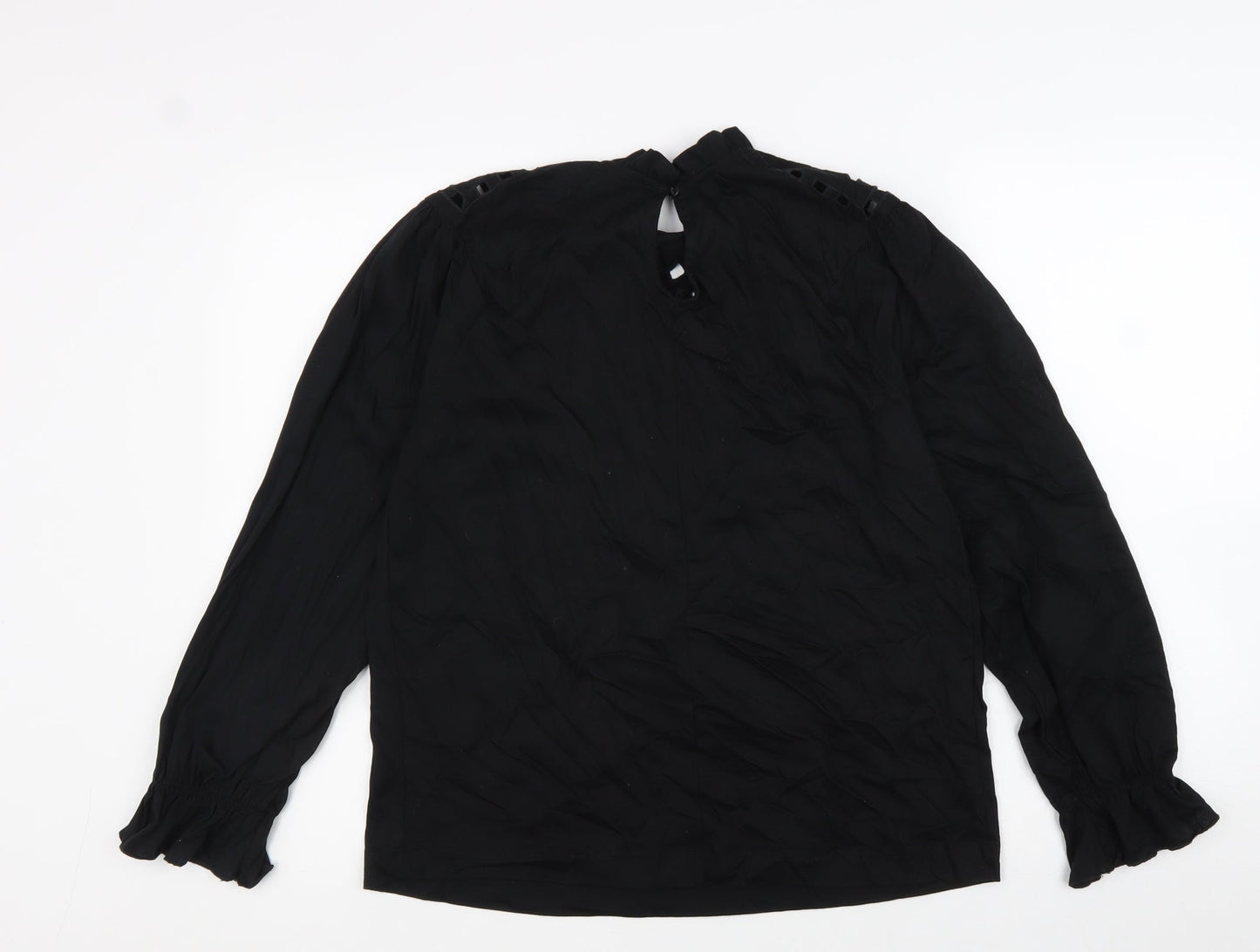 Womens UK Size 8 Warehouse Black Basic Blouse