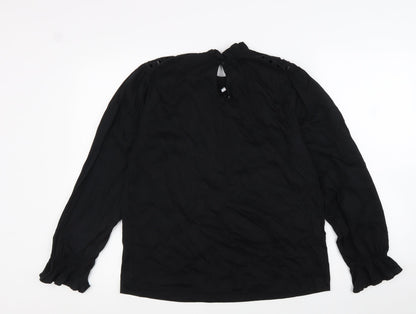 Womens UK Size 8 Warehouse Black Basic Blouse