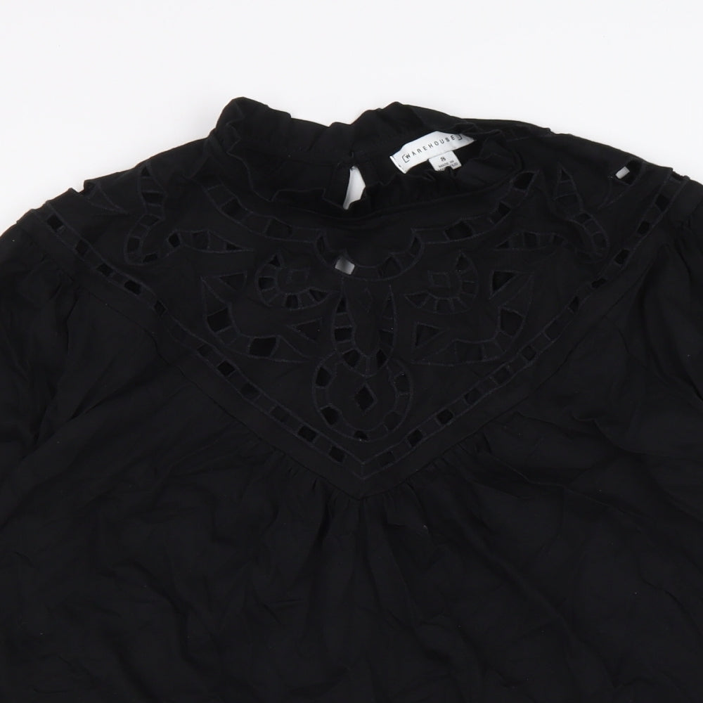 Womens UK Size 8 Warehouse Black Basic Blouse