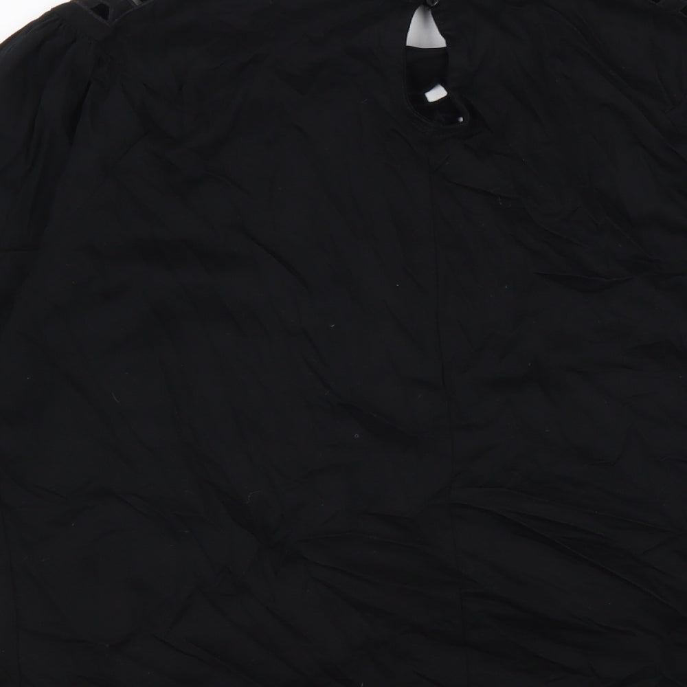 Womens UK Size 8 Warehouse Black Basic Blouse
