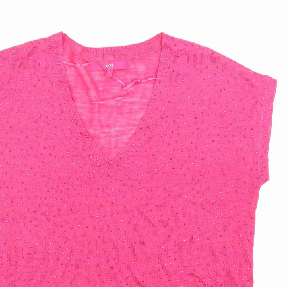 Womens UK Size 8 NEXT Pink Basic T-Shirt