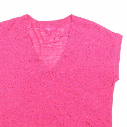 Womens UK Size 8 NEXT Pink Basic T-Shirt
