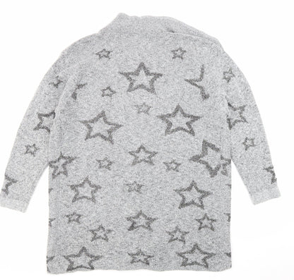 Womens UK Size XL Mud Flower Grey Cardigan Jumper
