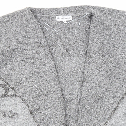 Womens UK Size XL Mud Flower Grey Cardigan Jumper