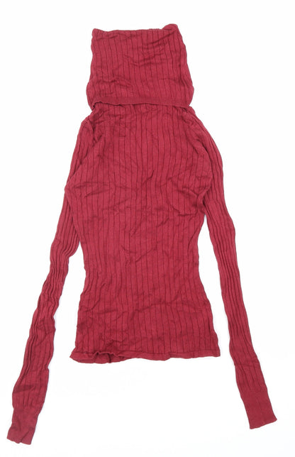 Womens UK Size 6 River Island Red Basic T-Shirt
