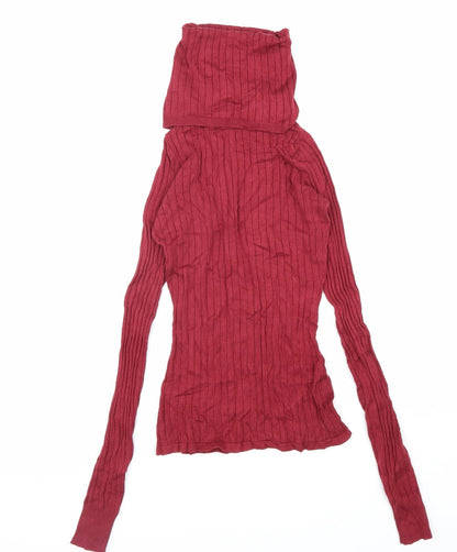 Womens UK Size 6 River Island Red Basic T-Shirt