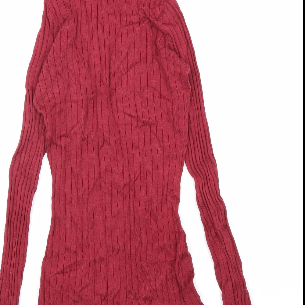 Womens UK Size 6 River Island Red Basic T-Shirt