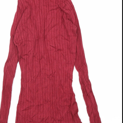 Womens UK Size 6 River Island Red Basic T-Shirt