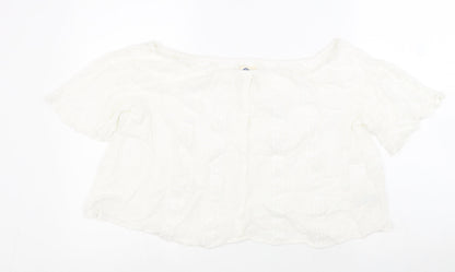 Wild blue Womens White Viscose Cropped Tank Size XL Off the Shoulder
