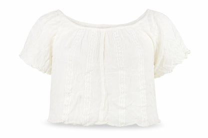 Wild blue Womens White Viscose Cropped Tank Size XL Off the Shoulder