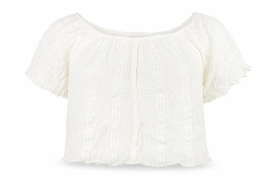 Wild blue Womens White Viscose Cropped Tank Size XL Off the Shoulder