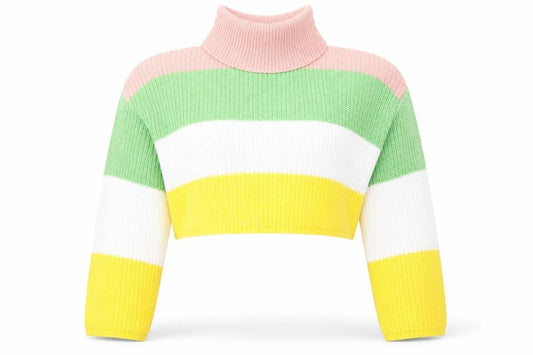 Missguided Womens Multicoloured Roll Neck Striped Acrylic Pullover Jumper Size S