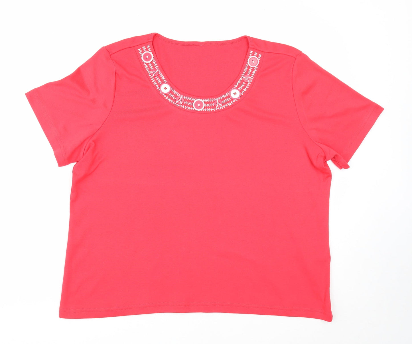 Womens UK Size L BM Red Basic T-Shirt