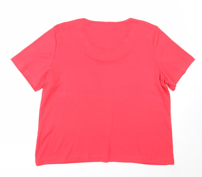 Womens UK Size L BM Red Basic T-Shirt