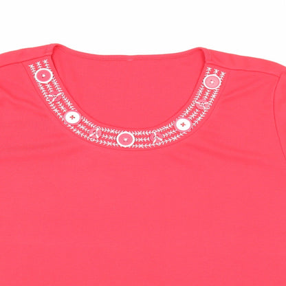 Womens UK Size L BM Red Basic T-Shirt