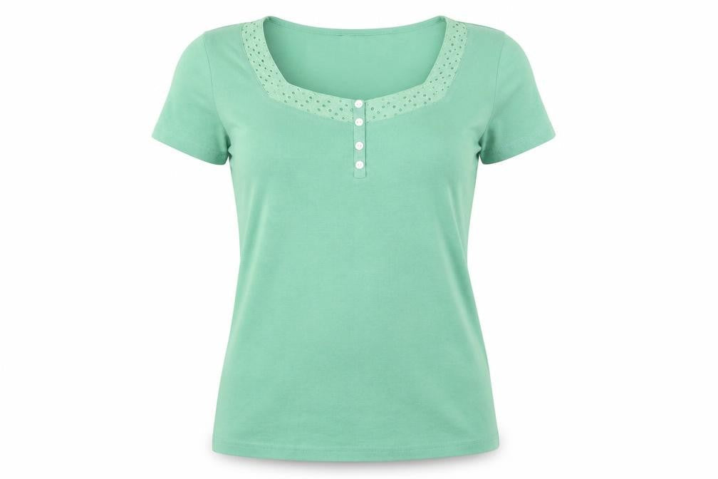 Womens UK Size M Preworn Green Basic T-Shirt