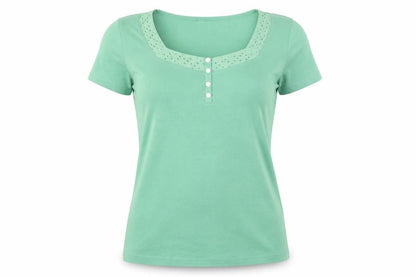 Womens UK Size M Preworn Green Basic T-Shirt