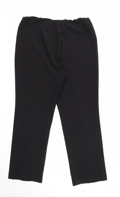 BM Womens Black Polyester Trousers Size 14 Regular