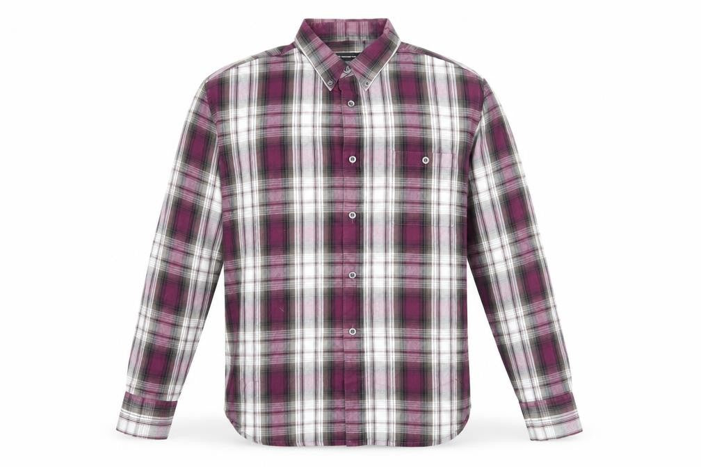 Mens UK Size L French Connection Purple  Button-Up Long Sleeve Casual Shirt