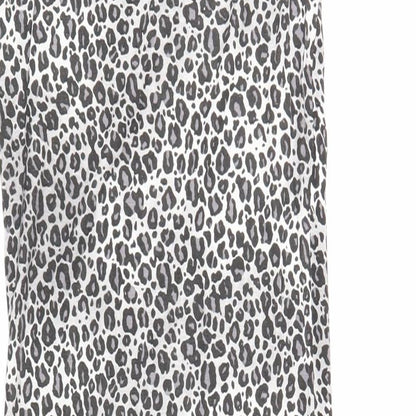 PRETTYLITTLETHING Womens Grey Geometric Viscose Maxi Size 6 V-Neck Pullover - Leopard Print