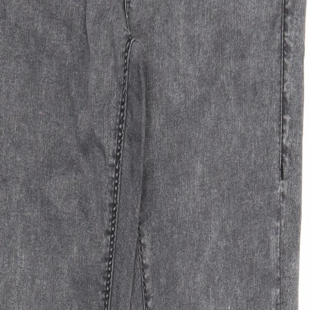 Topshop Womens Grey Cotton Skinny Jeans Size 28 in L32 in Regular Zip
