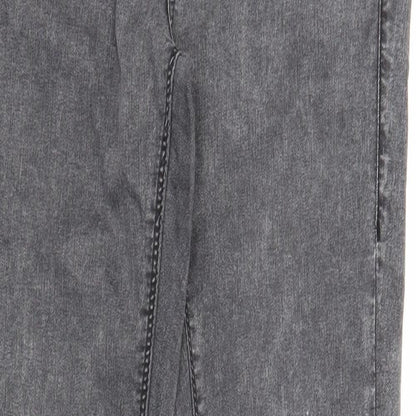 Topshop Womens Grey Cotton Skinny Jeans Size 28 in L32 in Regular Zip
