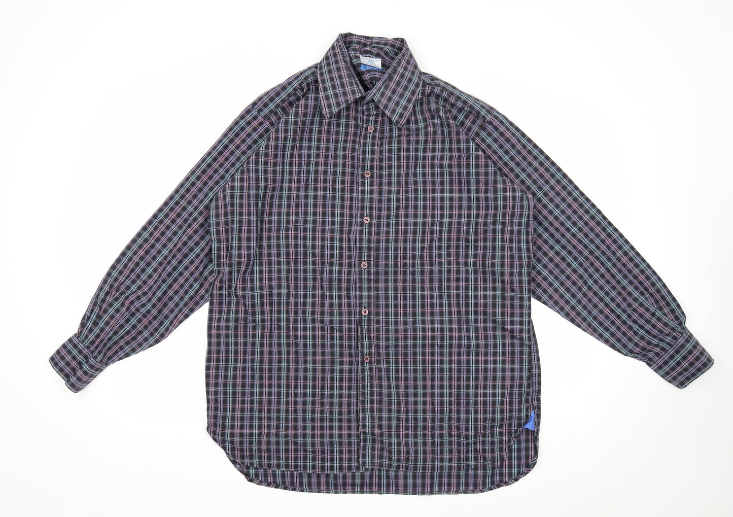 Mens UK Size L Haines & Bonner Black  Button-Up Long Sleeve Casual Shirt