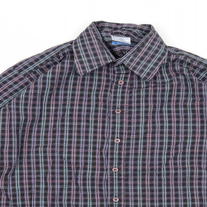 Mens UK Size L Haines & Bonner Black  Button-Up Long Sleeve Casual Shirt