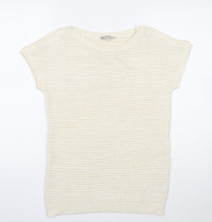 Womens UK Size 10 M&Co Ivory Pullover Jumper