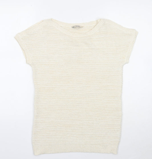 Womens UK Size 10 M&Co Ivory Pullover Jumper