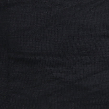 SheIn Womens Black Mock Neck Acrylic Pullover Jumper Size M - Colourblock Cropped