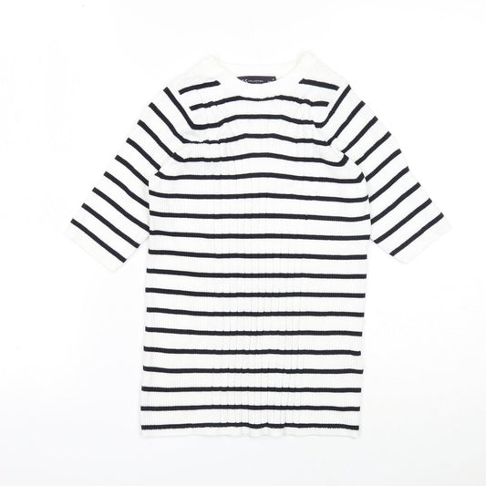 Womens UK Size S Marks and Spencer White Pullover Jumper