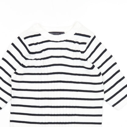 Womens UK Size S Marks and Spencer White Pullover Jumper