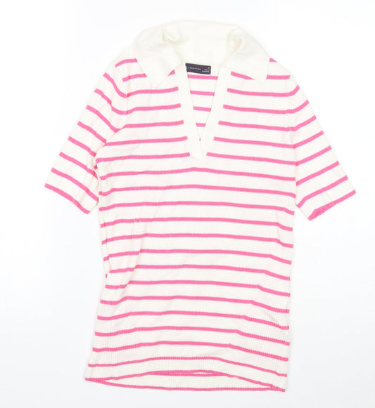 Womens UK Size S Marks and Spencer White Pullover Jumper
