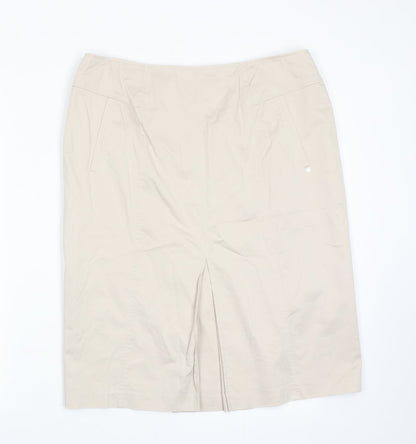 Basler Womens Beige Polyester Straight & Pencil Skirt Size 35 in Zip