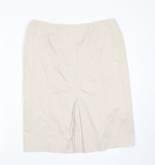 Basler Womens Beige Polyester Straight & Pencil Skirt Size 35 in Zip