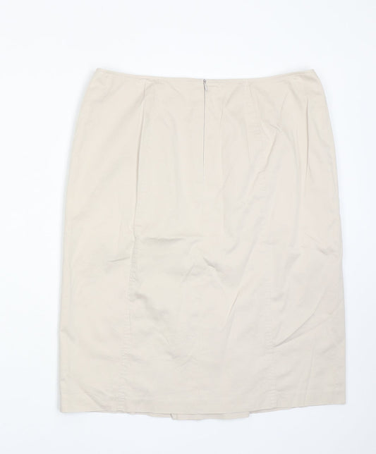Basler Womens Beige Polyester Straight & Pencil Skirt Size 35 in Zip