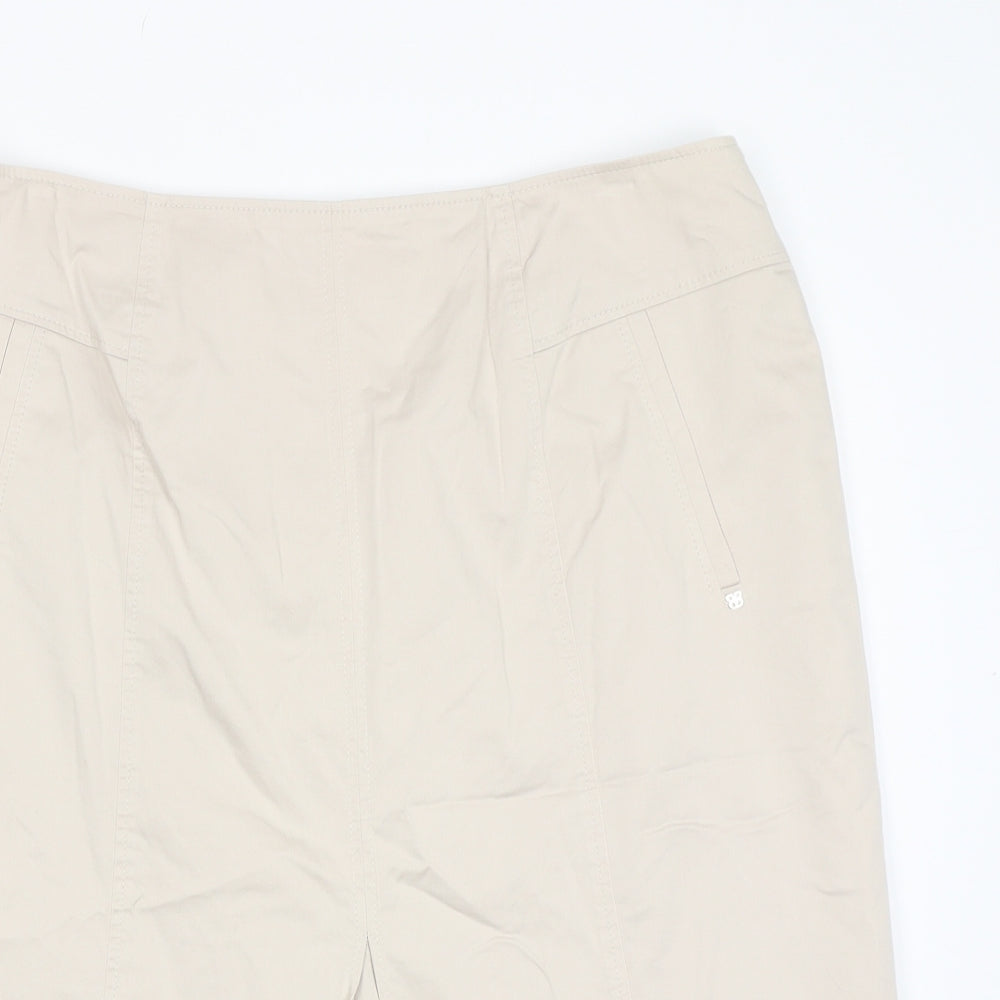 Basler Womens Beige Polyester Straight & Pencil Skirt Size 35 in Zip
