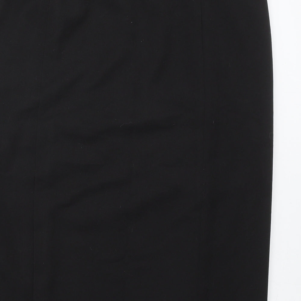 Aria Womens Black Polyester Straight & Pencil Skirt Size 14 Zip